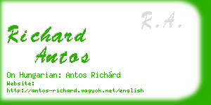 richard antos business card